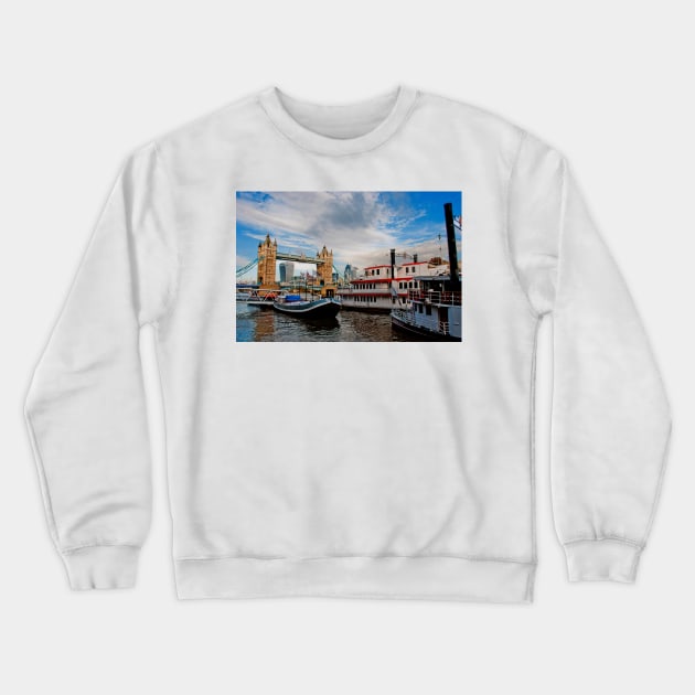 Tower Bridge River Thames London Crewneck Sweatshirt by AndyEvansPhotos